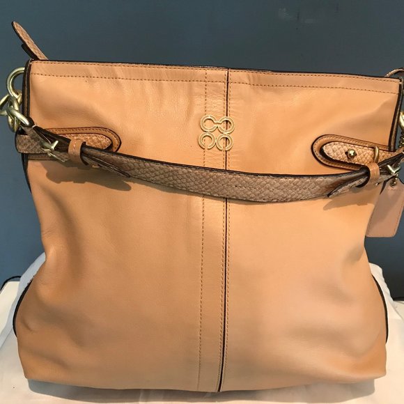 Coach Handbags - Coach Handbag with Snake Skin Trim